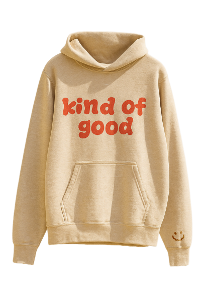 beige hoodie elölnézet